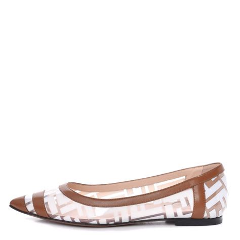 ballerine fendi 37|FENDI PVC Calfskin FF Colibri Slingback Ballerina Flats 37.5 .